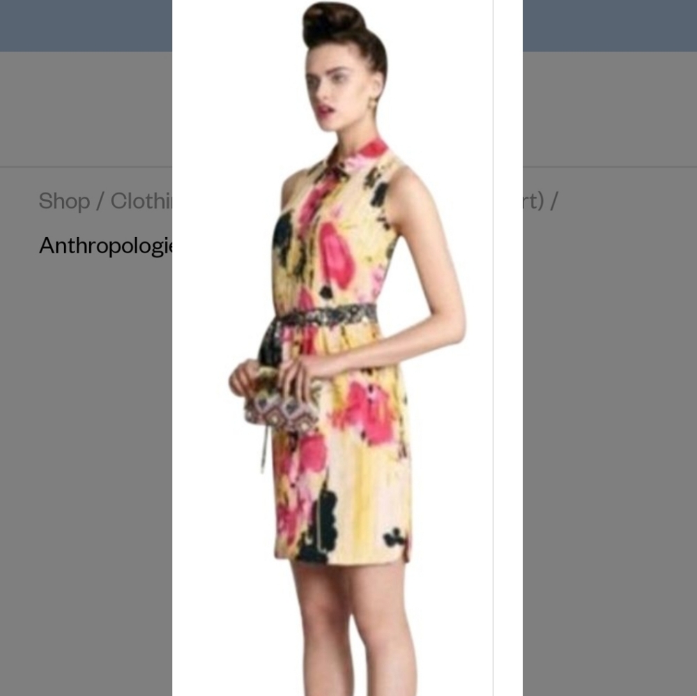 Anthropologie Tabitha Silk sleeveless dress 6